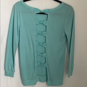 Aqua Bow-Back Women's Top